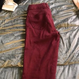 Maroon skinny jeans